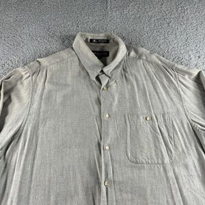 Vintage Brandini Le‎ Collezioni Shirt Mens Extra Large Gray Flannel Button Up